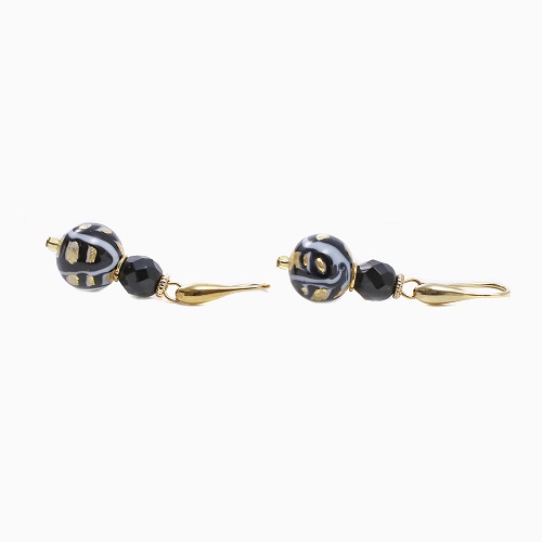 イタリア製 <INES design> チェルシオ・ピアス ブラック 7146-IN23