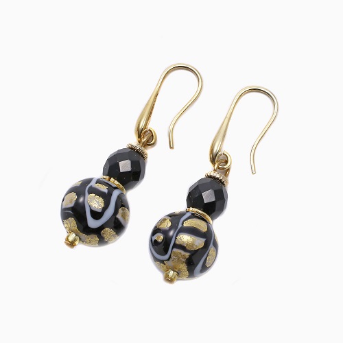 イタリア製 <INES design> チェルシオ・ピアス ブラック 7146-IN23