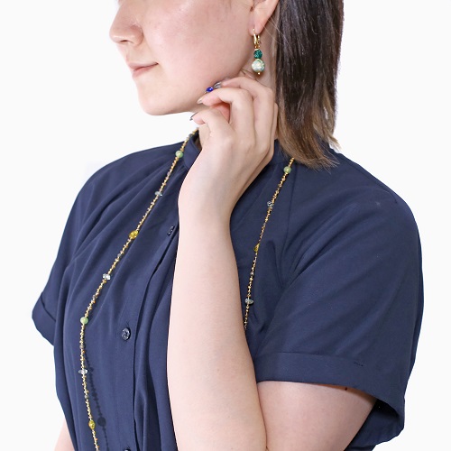 イタリア製 <INES design> チェルシオ・ピアス グリーン 7148-IN23