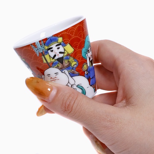 【日本製】九谷焼 縁起猪口（ぐい飲み）北陸伝統工芸 七福神 7178-SK23
