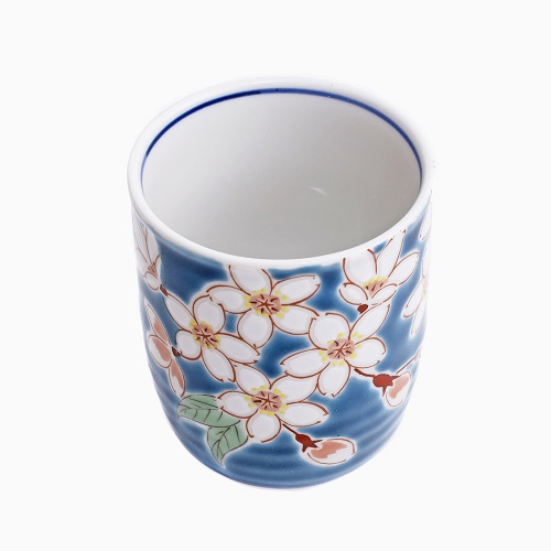 【日本製】九谷焼 湯呑 四季の花 桜 7190-SK24