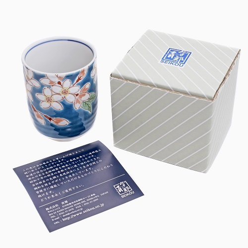 【日本製】九谷焼 湯呑 四季の花 桜 7190-SK24