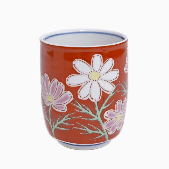 送料無料】日本製 九谷焼/久谷五彩 磁気/陶器/陶磁器 湯呑/コップ