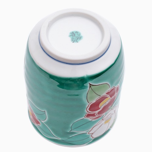 【日本製】九谷焼 北陸伝統工芸 湯呑 四季の花 ツバキ 7208-SK24