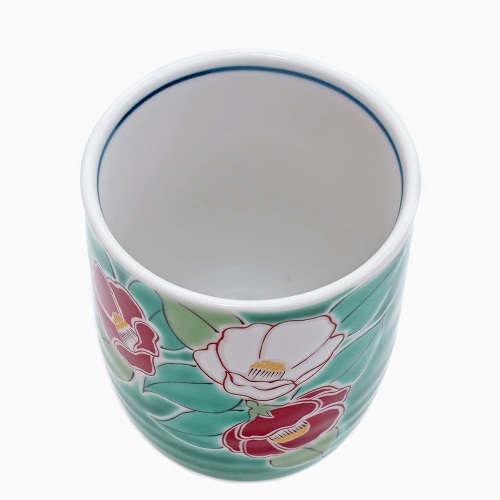 【日本製】九谷焼 北陸伝統工芸 湯呑 四季の花 ツバキ 7208-SK24