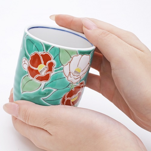 送料無料】日本製 九谷焼/久谷五彩 磁気/陶器/陶磁器 湯呑/コップ