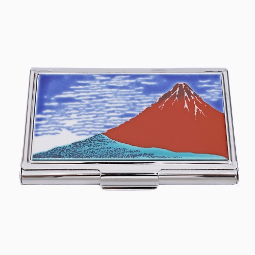 九谷焼 カードケース（名刺入れ）北陸伝統工芸 赤富士 7216-SK24