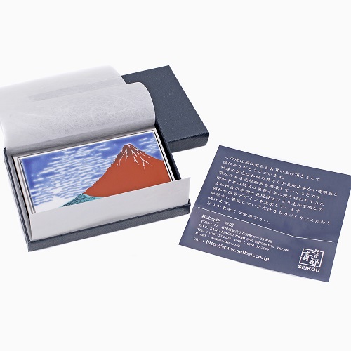 九谷焼 カードケース（名刺入れ）北陸伝統工芸 赤富士 7216-SK24