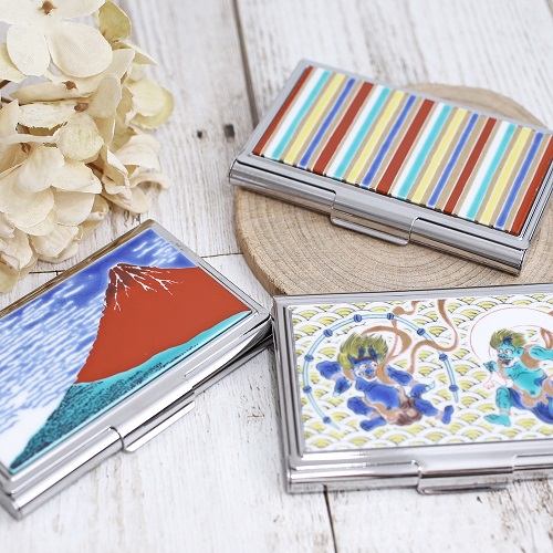 九谷焼 カードケース（名刺入れ）北陸伝統工芸 縦縞模様 7217-SK24
