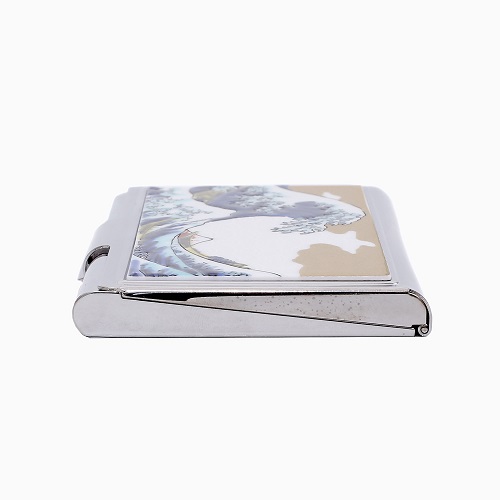 九谷焼 カードケース（名刺入れ）北陸伝統工芸 北斎 波  7224-SK24