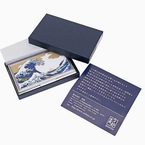 九谷焼 カードケース（名刺入れ）北陸伝統工芸 北斎 波  7224-SK24