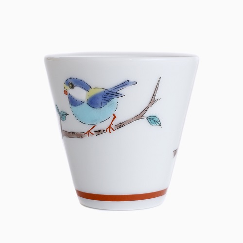 九谷焼 縁起猪口（ぐい飲み ）北陸伝統工芸 <山雀> 7231-SK24