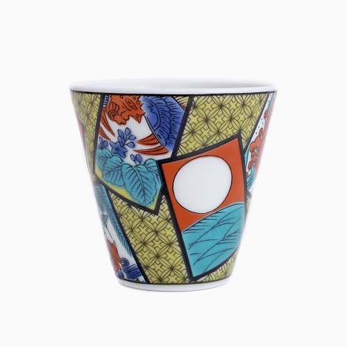 九谷焼 縁起猪口（ぐい飲み ）北陸伝統工芸 <花かるた> 7233-SK24