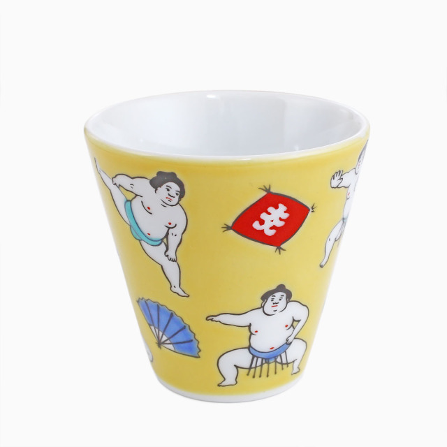 【送料無料】日本製 九谷焼 北陸伝統工芸  徳利/とっくり お猪口/おちょこ/酒/ショットバー 金沢/加賀/能美 陶器/磁器 和食器 カップ/コップ 色絵  引き出物 インテリア/ステーショナリー 記念日/お祝い/誕生日 プレゼント/贈り物 お洒落 お相撲さん 7274-SK24