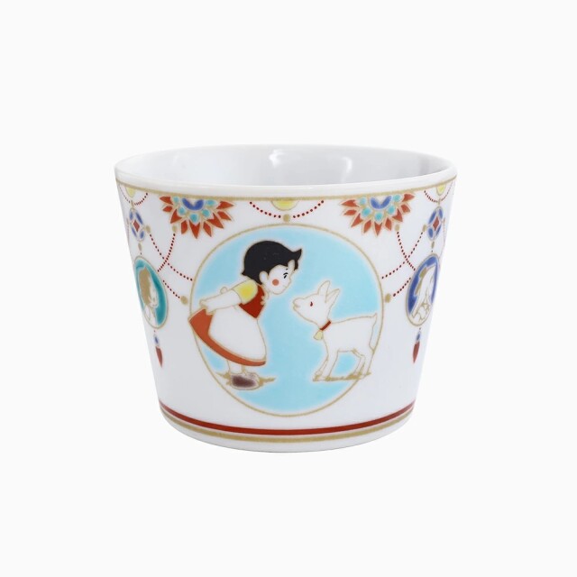 【送料別】日本製 九谷焼 アルプスの少女ハイジ/ハイジ 陶器/食器/和食器 色絵フリーカップ/カップ/コップ 記念日/誕生日 お祝い/結婚祝い プレゼント/贈り物 お洒落/オシャレ 総柄 7287-SK24