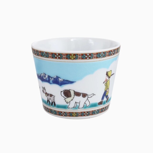 【送料別】日本製 九谷焼 アルプスの少女ハイジ/ハイジ 陶器/食器/和食器 色絵フリーカップ/カップ/コップ 記念日/誕生日 お祝い/結婚祝い プレゼント/贈り物 お洒落/オシャレ 総柄 7288-SK24