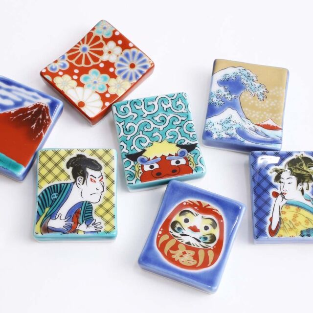 送料無料 日本製 九谷焼 久谷焼 北陸伝統工芸 色絵 磁気 陶器 陶磁器