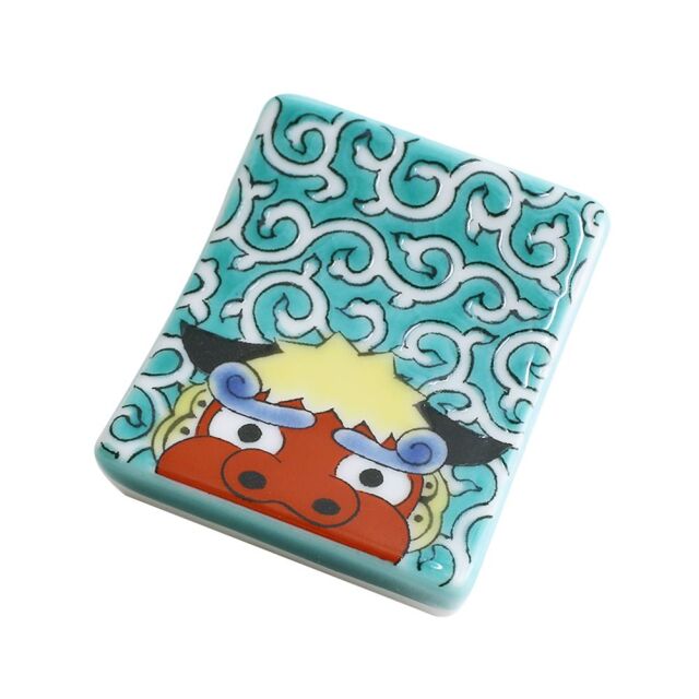 送料無料 日本製 九谷焼 久谷焼 北陸伝統工芸 色絵 磁気 陶器 陶磁器 キッチン雑貨 日用品 カトラリー 箸置き はしおき お洒落 オシャレ 記念日 お祝い 開店祝い 贈り物 プレゼント 芸術 作品 ポーチ付 獅子舞 7300-SK25 クリックポスト対応