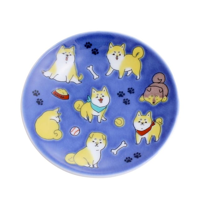 九谷焼 犬絵柄　小皿 5個セット 箱付き Amazon｜和座の蔵 お皿 おしゃれ 九谷焼 縁起 豆皿 いぬ 陶器 小皿