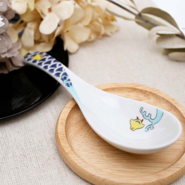 送料無料】日本製 九谷焼/久谷五彩/北陸伝統工芸/ れんげ/ 可愛い