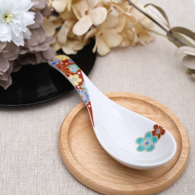 送料無料】日本製 九谷焼/久谷五彩/北陸伝統工芸/ れんげ/ 可愛い