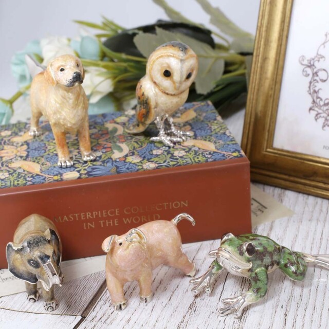 武比古作 純銀ふくろう3号 純銀木製額 ふくろう 3号緑 - TAKEHIKO