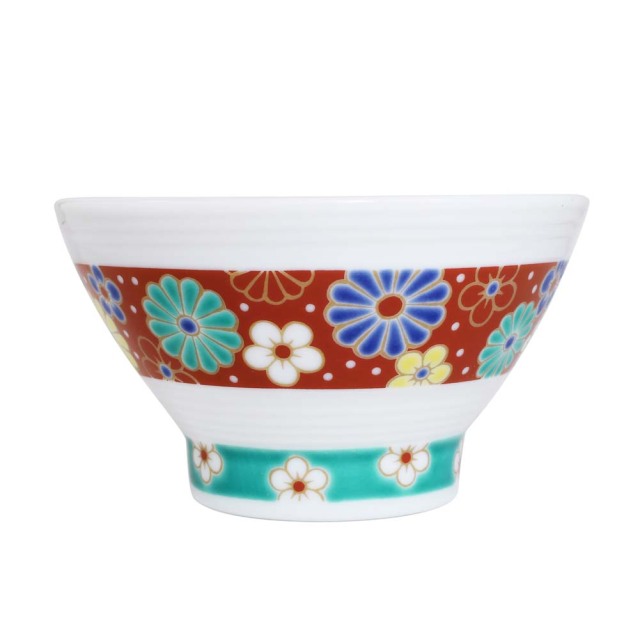 【送料無料】日本製 九谷焼/久谷五彩/磁気/陶器/陶磁器 お茶碗/茶碗/ごはん/飯碗/千段飯碗 ウメキ梅菊梅菊 青郊窯 華やか/鮮やか お洒落/オシャレ お祝い/記念日/誕生日/結婚祝い/開店祝い プレゼント/贈り物/ギフト 食器/和食器 インテリア 7392-SK25