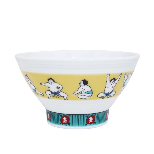 【送料無料】日本製 九谷焼/久谷五彩/磁気/陶器/陶磁器 お茶碗/茶碗/ごはん/飯碗/千段飯碗 お相撲さん/関取 青郊窯 華やか/鮮やか お洒落/オシャレ お祝い/記念日/誕生日/結婚祝い/開店祝い プレゼント/贈り物/ギフト 食器/和食器 インテリア 7394-SK25