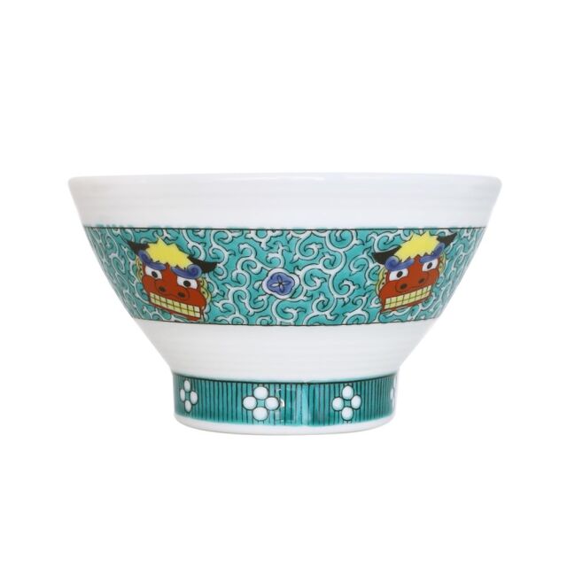 【送料無料】日本製 九谷焼/久谷五彩/磁気/陶器/陶磁器 お茶碗/茶碗/ごはん/飯碗/千段飯碗 獅子舞 青郊窯 華やか/鮮やか お洒落/オシャレ お祝い/記念日/誕生日/結婚祝い/開店祝い プレゼント/贈り物/ギフト 食器/和食器 インテリア 7416-SK25