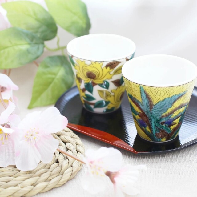 送料無料】日本製 九谷焼 北陸伝統工芸 万年青 徳利/とっくり お猪口