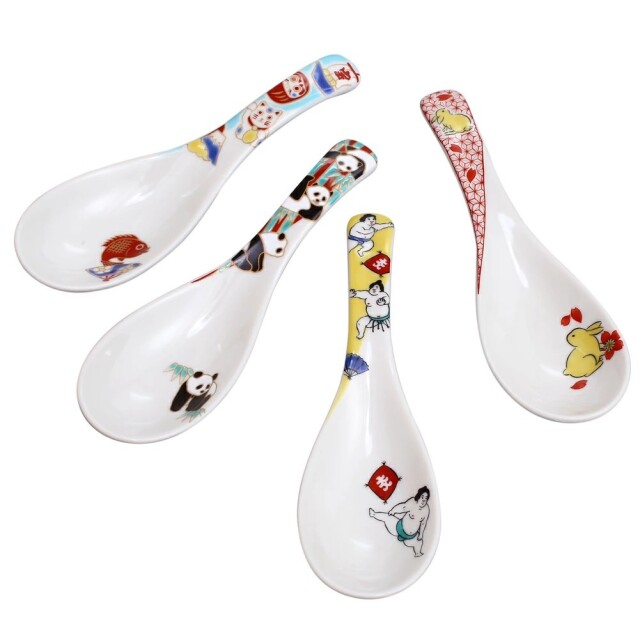 送料無料】日本製 九谷焼/久谷五彩/北陸伝統工芸/ れんげ