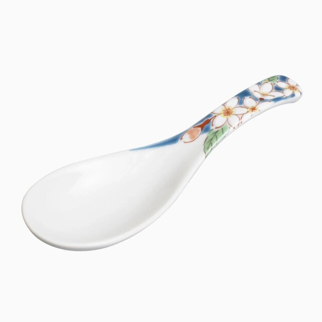 【送料無料】日本製 九谷焼/久谷五彩/北陸伝統工芸/ れんげ/ 可愛いスプーン 桜/さくら 和柄 コレクション 14cm 食器/陶器/磁器 カトラリー お洒落 個性 上品 可愛い 7429-SK25