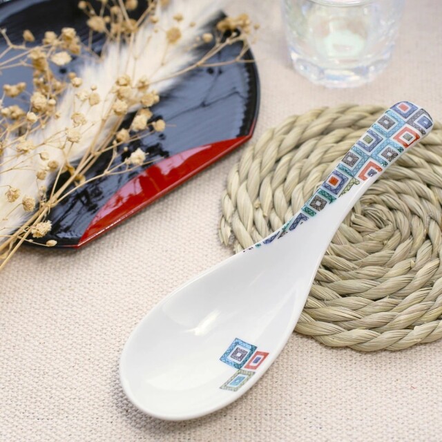 送料無料】日本製 九谷焼/久谷五彩/北陸伝統工芸/ れんげ/ 可愛い