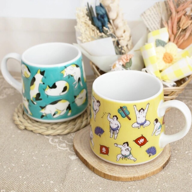 日本製 九谷焼/九谷五彩 磁気/陶器/陶磁器 マグカップ/コップ/カップ