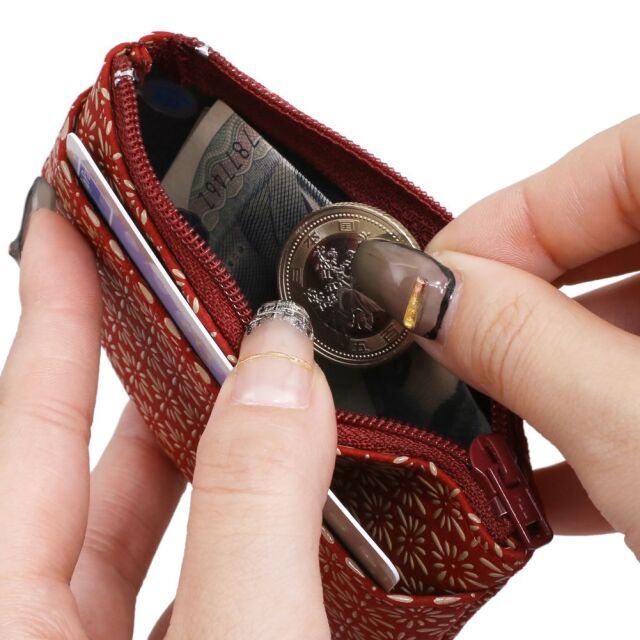 日本製 印伝/INDENYA/印傳屋 小銭入れ/コインケース/財布 カード入れ