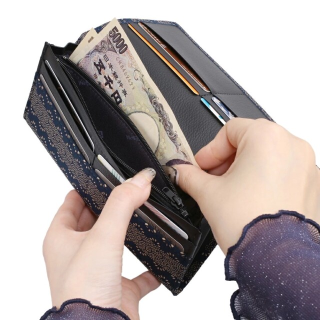 日本製 印伝/INDENYA/印傳屋 長財布/ロングウォレット/束入 メンズ