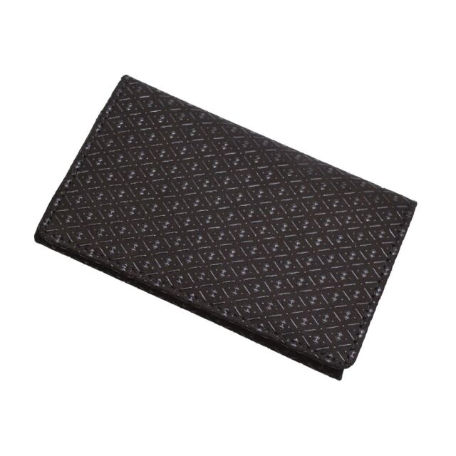 日本製 印伝/INDENYA/印傳屋 名刺入れ/カードケース/ICカード/クレジットカード 黒/ブラック 和柄 瓢箪/ひょうたん コンパクト 鹿革/漆 7466-IY25