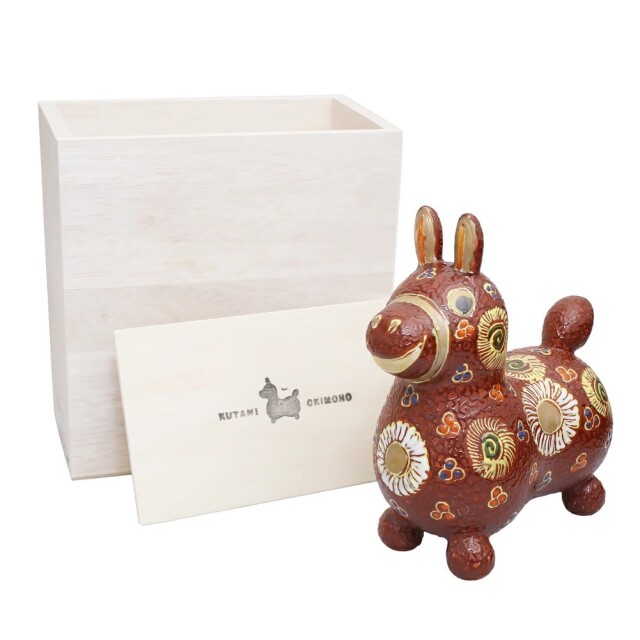 【送料無料】日本製 九谷焼/久谷五彩/北陸伝統工芸/ ロディ/ RODY 双仙作 えんぎもの/縁起物 和柄 コレクション 赤花文/レッド/置物 インテリア/部屋飾り お洒落 個性 上品 可愛い 7477-HK25