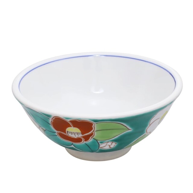 日本製 九谷焼/九谷五彩/磁気/陶器/陶磁器 お茶碗/茶碗/ごはん/飯碗 椿