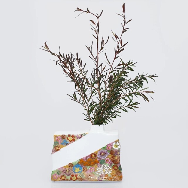 送料無料】日本製 九谷焼/北陸伝統工芸/工芸品 花瓶/花びん/一輪生