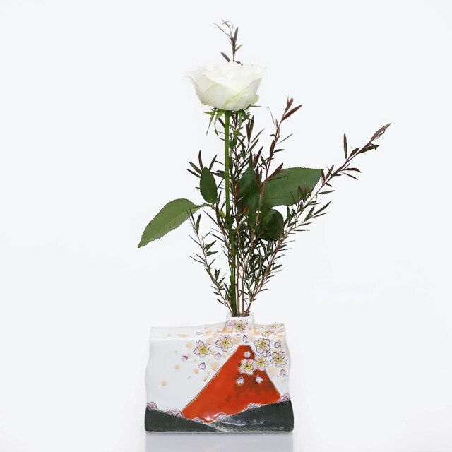 送料無料】日本製 九谷焼/北陸伝統工芸/工芸品 花瓶/花びん/一輪生