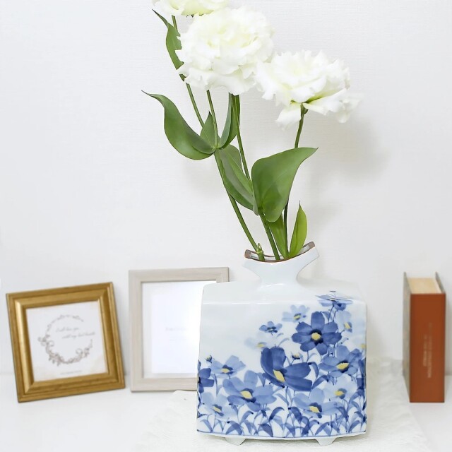 送料無料】日本製 九谷焼/北陸伝統工芸/工芸品 宮吉ゆみこ作 花瓶