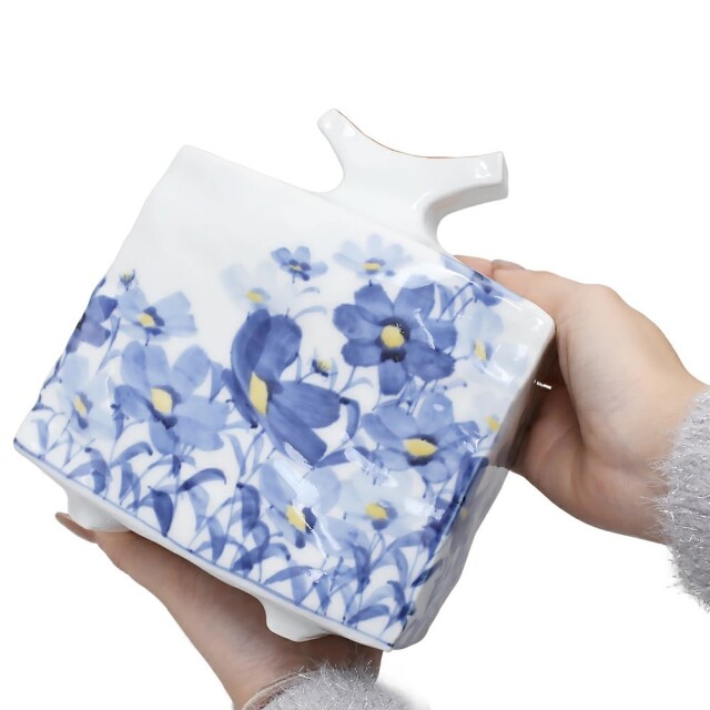 送料無料】日本製 九谷焼/北陸伝統工芸/工芸品 宮吉ゆみこ作 花瓶