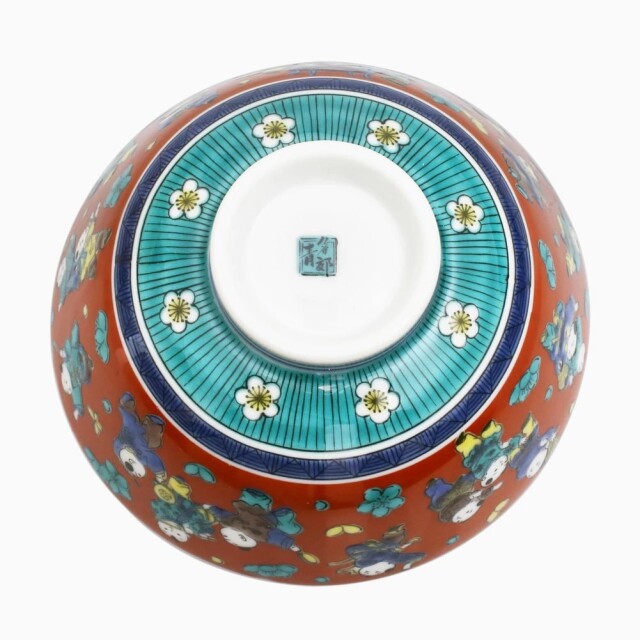 送料無料】日本製 九谷焼/久谷五彩/磁気/陶器/陶磁器 お茶碗/茶碗