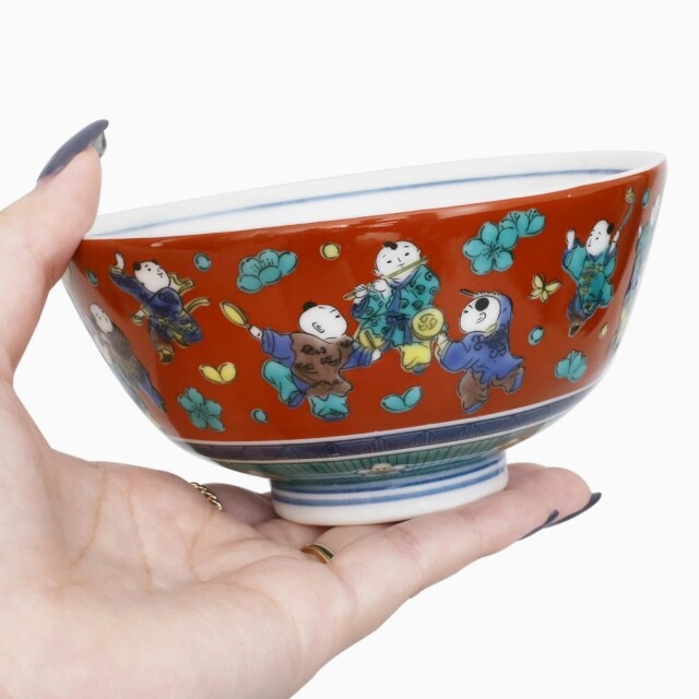 古九谷様式五彩手 茶碗 送料無料】日本製 九谷焼/久谷五彩/磁気/陶器/陶磁器 お茶碗/茶碗