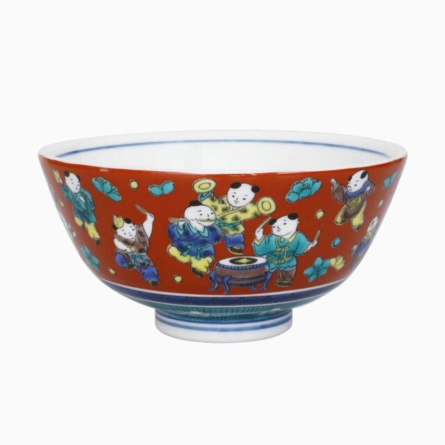 送料無料】日本製 九谷焼/久谷五彩/磁気/陶器/陶磁器 お茶碗/茶碗