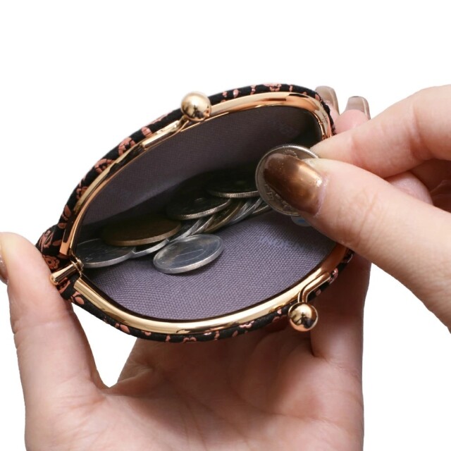 日本製 印伝/INDENYA/印傳屋 小銭入れ/コインケース/財布 がま口