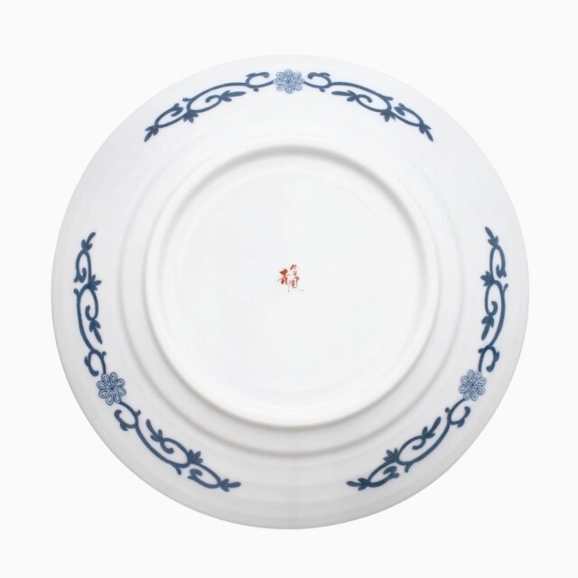 送料無料】日本製 九谷焼/九谷五彩/磁気/陶器/陶磁器 皿/大皿 8号 染付