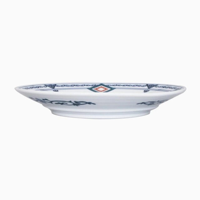 送料無料】日本製 九谷焼/九谷五彩/磁気/陶器/陶磁器 皿/大皿 8号 染付