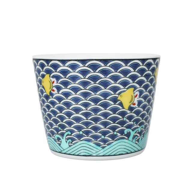 【送料無料】日本製 九谷焼 久谷五彩 磁気 陶器 陶磁器  コップ カップ 千鳥 ちどり 青郊窯 華やか 鮮やか お洒落 オシャレ お祝い 記念日 誕生日 結婚祝い 開店祝い プレゼント 贈り物 7534-SK26